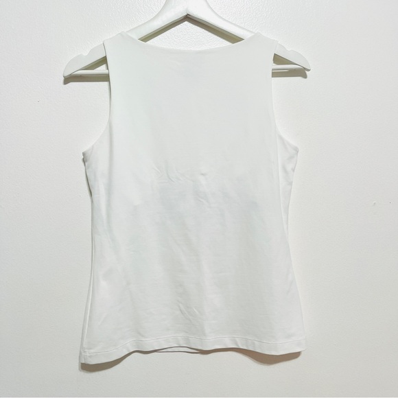 Chico’s 0 (small) V-Neck Sleeveless Spandex White Tank - Picture 2 of 7